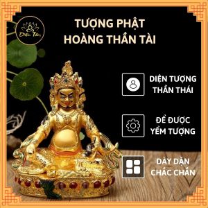 Tượng phật hoàng thần tài mật tông Zambhala đá màu