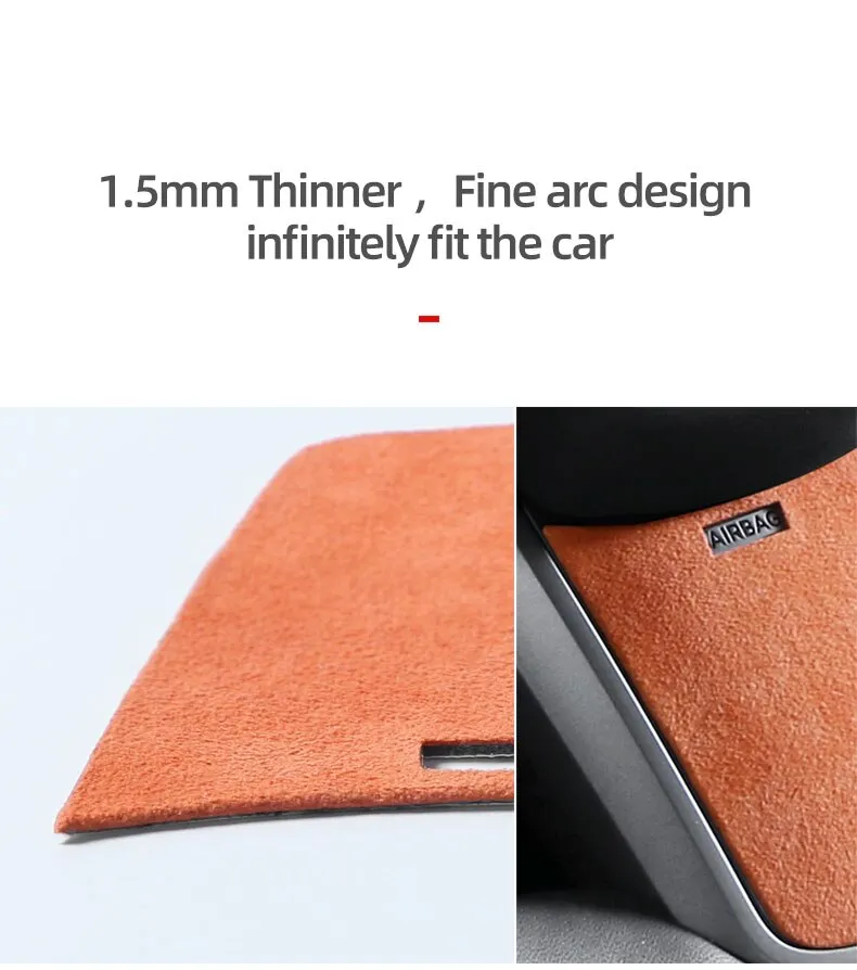 TPIC For Tesla Model 3 & Y Alcantara Steering Wheel Cover Trim Sticker  Center Console Interior Mouldings Car Styling Accessories