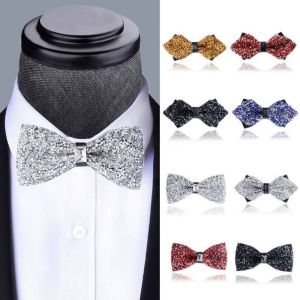 FLYING Pre-tied Gentleman Ties Rhinestone Exquisite Bow Ties Fashion Elegant Sequin Bow Ties Men