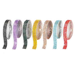 Lấp lánh Rhinestones Ribbon 1yard mỗi cuộn ruy băng pha lê cuộn nhãn dính Rhinestones Ribbon cho trang trí bánh cưới