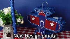 Rocket Ship Pinata with Pinata Stick Blindfold Bat Confetti Spaceship Space Shuttle Pinata Birthday Party Supplies Decoration