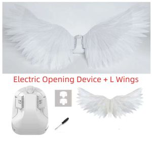 YOUSHI TOP Simulated Angel Wing Electric Opening Device White Electric Openable Wings Costume Accessory Bouquet Decor Pearl Cotton Wings Valentine Day