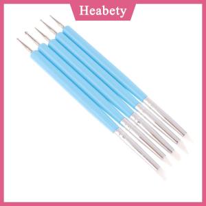 Heabety 5 cái bộ thép không gỉ hai đầu điêu khắc polymer và gốm mềm Công cụ đất sét Silicone mô hình nghệ thuật Shaper công cụ