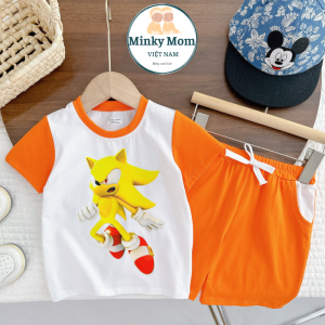 Bộ Quần Áo Trẻ Em Cộc Tay Minky Mom Vải Cotton Thiết Kế Raglan Cho Bé 0-8 tuổi Mặc Đi Chơi Mặc Nhà Mặc Đi Học TN-IN165
