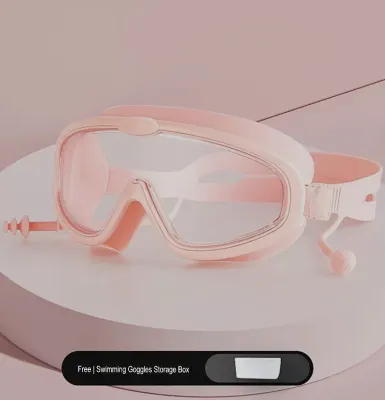 แว่นตาว่ายน้ำสำหรับเด็กกรอบใหญ่ HD View Anti-fog กันน้ำ ป้องกันฝ้า แว่นตาว่ายน้ำสำหรับเด็ก ชายและหญิง หลากสีให้เลือก