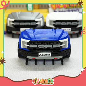 Customized Plate Ford Raptor Front View Key Holder | 3D Printed Wall Mount by CJG GraFx