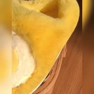 WY-XIXITIAO ชั้นในร่มให้ความอบอุ่นสำหรับผู้หญิงรองเท้าแตะผ้าฝ้ายขนห่านสีเหลืองขนอ่อนน่ารักรองเท้าแตะนุ่มฤดูหนาว