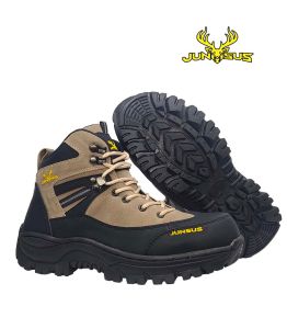 JUNSUS-Model AXIS Sepatu Safety Boot Pria Ujung Besi Warna cream