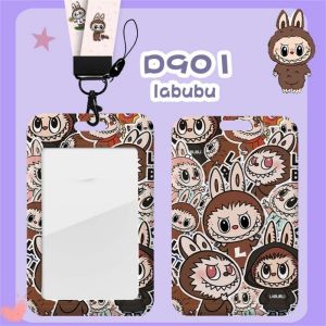 Labubu The Monsters น่ารัก Lanyard สําหรับคีย์ฝาครอบบัตรเครดิต Pass โทรศัพท์มือถือ Charm สายรัด ID Badge ผู้ถืออุปกรณ์เสริมที่สําคัญ