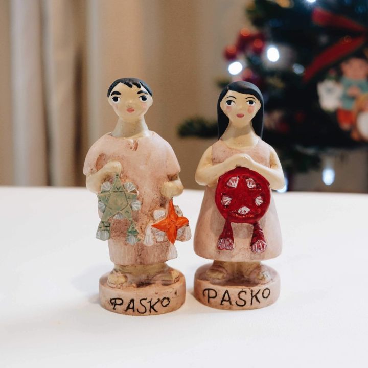 【High Quality】 Papemelroti Filipiniana Couple with Parol Figurine ...