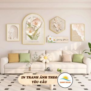 Bộ 5 Tranh treo tường Hoa Nghệ Thuật Decor Tráng Gương – Trang Trí Phòng Khách Phòng Ngủ Quà Tặng Ý Nghĩa