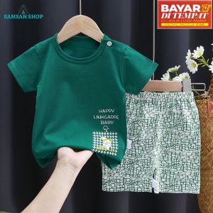 Baju Bayi Import / Setelan Pakaian Bayi / Setelan Baju Anak Usia 0-2 Tahun / Hijau Happy Happy