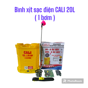 Bình phun thuốc sạc điện Cali 20L (1 bơm2bơm)