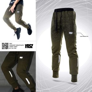 YRSZ - SWEATPANTS GRADASI (GREEN ARMY) - celana joger katun fitness gym lari olahraga