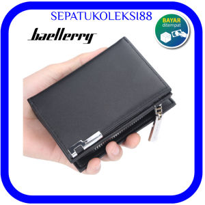 Baellerry Dompet Kulit Pria Pendek D1102 / Sepatukoleksi - Warna Hitam/Coklat Muda/Coklat Tua - Berat 162g - Dimensi 9.5 x 3.5 x 12.5 cm - Kartu & Foto Inklusif (ORIGINAL)