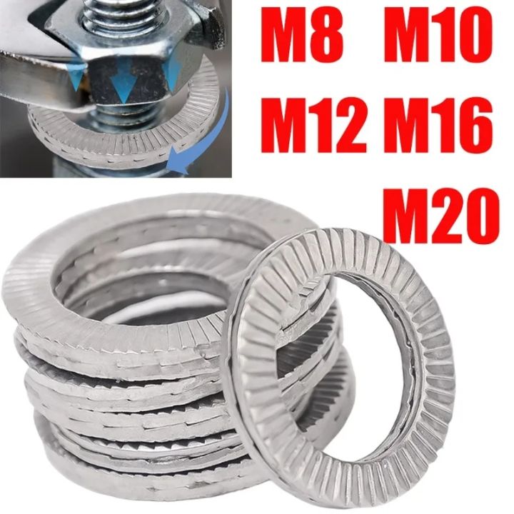 5PCS 304 Stainless Steel Gasket M8 M10 M12 M16 M20 Original Wedge Lock