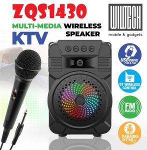 ZQS1430 Portable USB Bluetooth Radio KTV Speaker Super Bass Audio Home Party Karaoke With FM/TF/Mic