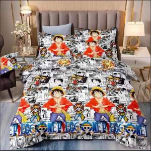 ลายมาใหม่ ชุดผ้าปูที่นอน +ผ้านวม+ปลอกหมอน ครบชุด รวม 6 ชิ้น ( 3.5 / 5 / 6 ฟุต ) ลายการ์ตูน ลูฟี่ วันพีช ส่งเคอรี่ เก็บเงินปลายทาง