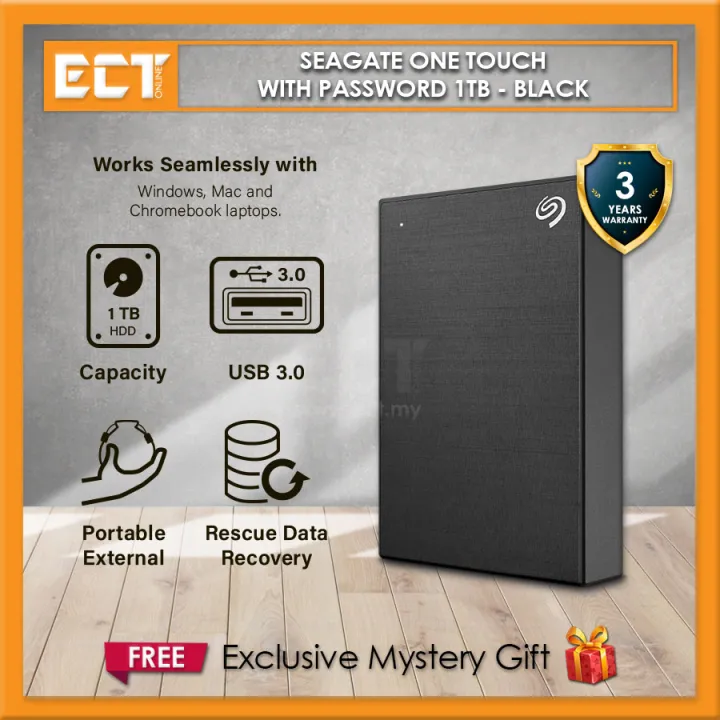 Seagate One Touch with Password 1TB - Black / Silver / Blue / Space Grey