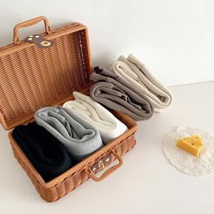 2023 Quần Tất Lót Nhung Dày Dặn Thu Đông Cho Bé Gái Quần Legging Giữ Ấm Đàn Hồi Cao Tất Sọc Dọc Màu Trơn Mặc Bên Ngoài Trẻ Em