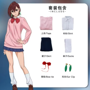 Dandadan Momo Ayase Cosplay Costume Pink School Uniform Outfit Complete Set Anime Cos for Halloween Carnival Comic Con Party