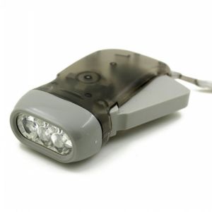 Mini Portable LED Hand Crank Flashlight - Transparent Self-Powered No Batteries Outdoor Emergency Light with Lanyard
