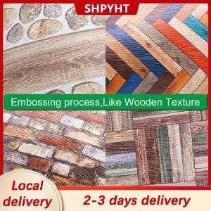 [COD] SHPYHT Local delivery Ship within 24 hours 1Pc 1:12 Dollhouse Miniature Grain Floor Wallpaper Tiles Sticker Bathroom Living Room Decor Toy Doll House Accessories