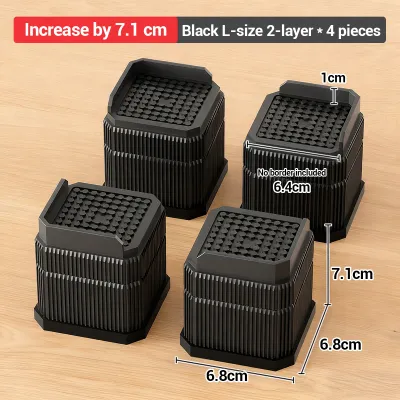 4PCS Furniture Riser Bed Foot Height Increase Pads Table Sofa Washing Machine Refrigerator Leg Raiser Anti Slip Heavy Duty