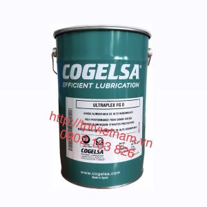 MỠ LỎNG TIÊU CHUẨN NSF ULTRAPLEX FG 0 (NLGI0) COGELSA TÂY BAN NHA. Dùng bôi trơn cho vòng bi gối đỡ xích tải làm việc trong máy móc chế biến thực phẩm- Hộp 5kg