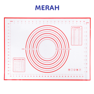 Miloku Alas Adonan Kue Silikon Fiber 40 x 30 CM Tatakan Mat Talenan Giling Gilas Rolling Roti Pizza Fondant Silmat Silicone Kneading Pad Anti Lengket Food Grade
