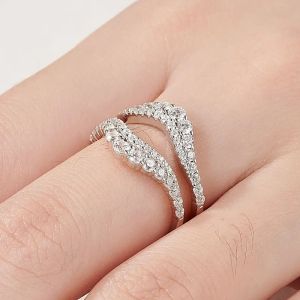Newshe Certified Moissanite 925 Sterling Silver Ring Enhancer for Women Engagement Wedding Band Size 5-10