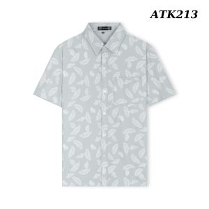 Áo sơ mi nam ngắn tay trung niên vải lụa co giãn mềm bề mặt mịn siêu form rộng classic ATK21