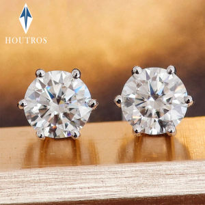 0.3-2CT D Color VVS1 Moissanite Stud Earrings for Women 925 Sterling Silver Sparkling Classic Diamond Earrings Wedding Jewelry2026