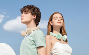 JISULIFE Bladeless Neckband Fan 4500mAh Type-C USB Rechargeable Portable Neck Fans Ergonomic Minimalist Design with Patented Technologies (2nd Gen)