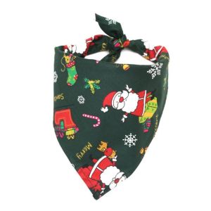 OUTOPEN 1pcs Lightweight For PuppyKitten Pet Accessories Cute Santa Claus Patten Cats Triangular Scarf Christmas Pet Decor Pet Costume Dogs Bandanas