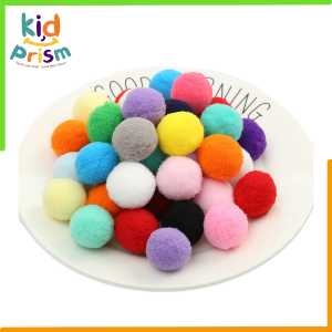 Combo 180 viên bông pom pom mini 20mm nhiều màu sắc cho bé làm đồ thủ công