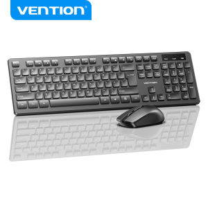 Vention Wireless Keyboard and Mouse Combo Business Set with Mouse 2.4G 1200 DPI 104 key Keyboard Computer Soft Touch Gaming for Laptop Computer PC Wireless Keyboard Mouse Set