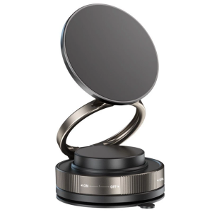 2025 Upgraded Vacuum Adsorption Retractable Phone Holder Double-Sided Magnetic Suction Cup Cellphone Stand Hands-Free 360° Rotatable Foldable Car Mount for Car Gym Mirror and Smooth Surfaces Multi-Angle Navigation