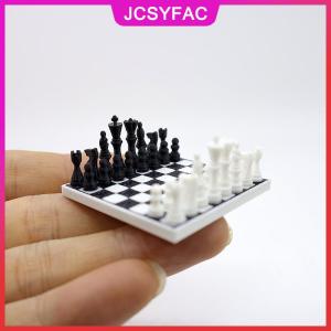 JCSYFAC 1 Bộ 1: 12 Dollhouse mini mô phỏng mô hình cờ vua quốc tế cho trẻ em thu nhỏ bàn cờ cuộc sống trang trí cảnh