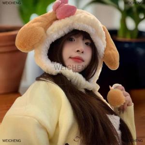 [COD] WEICHENG Cute Pancake Plush Hat For Women Autumn And Winter Plush Thick Warm Face Small Ear Protection Hat