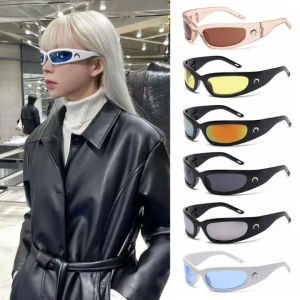 Y2K ins Moon Rectangular Sunglasses Trend Hip Hop Punk Retro Designed Sunglasses for Men Women Outdoor Cycling Sports Sunglasses