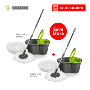 SCRUBZ Microfiber Spin Mop Magic Mop Floor Cleaning Mop with Spinner 360 Tornado Mop