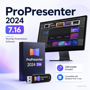 ProPresenter 7 v7.16 USB SOFTWARE Installer – Plug & Install | FULL VERSION | Perpetual | No CD Drive Needed | Windows Compatible | Fast & Easy Setup | No Internet Required | COMES IN A USB FLASDRIVE | USB | FLASHDRIVE