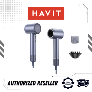 HAVIT HD202 High Speed Hair Dryer | 200 Million Negative Ions | with Nozzle - Silver Purple (Original)