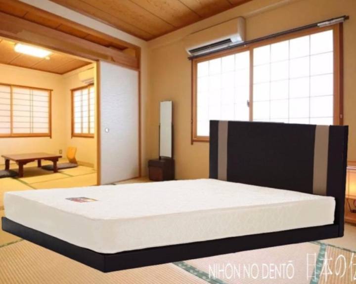 BED+MATTRESS Japanese Style Queen Bed Frame Katil Queen With 8inch Foam