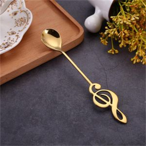 Music Note Shape Coffee Spoons Stainless Steel Tea Stirring Coffee Spoon Small Ice Cream Creative Flatware