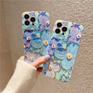 For OPPO A57 4G 2022 /OPPO A77 5G /OPPO A77S / OPPO A17 A17K Kesing hp Terbaru Fashion Soft Case Oil Painting Flower TPU Silicone Blu-ray Full Drop Protection Cover Camera Lens Casing hp OPPO A57 2022
