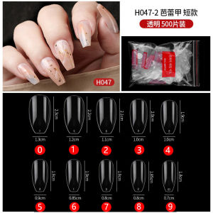 Kuku Palsu Short Oval 500pcs / bags Kuku Palsu kenyamanan alami Akrilik Full Cover 10 Ukuran Untuk Nail Art Diy