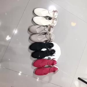 [Free Shipping] New Straw-Woven Rope High-Heeled Shoes Round-Toe Closed-Back Sandals WEDGES Thick-Soled Wedge Heels