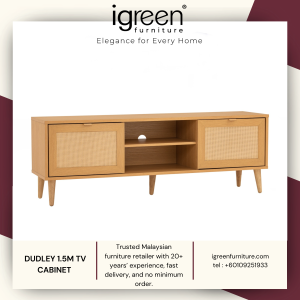 MADE IN MALAYSIA IGREEN HOME FURNITURE DUDLEY 1.5M TV CABINET MODERN PREMIUM QUALITY MURAH 家具